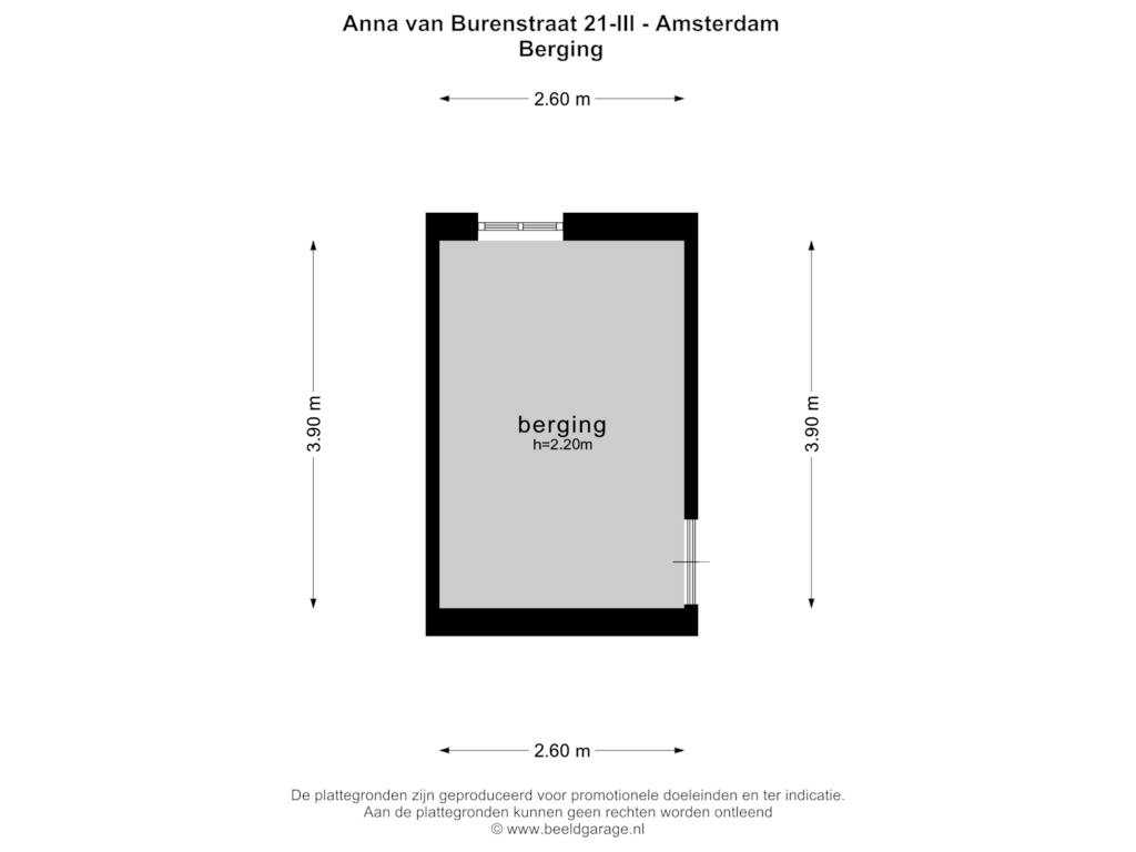 View floorplan of BERGING of Anna van Burenstraat 21-3