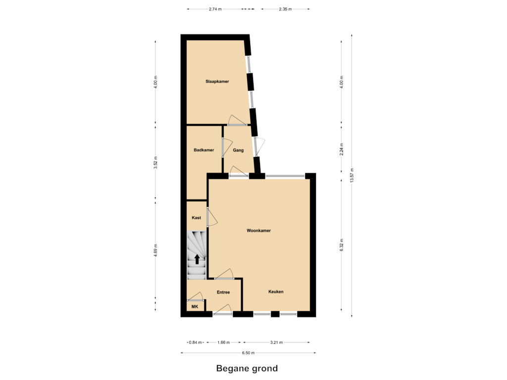 Bekijk plattegrond van Begane Grond van Gebr. Douvenstraat 8