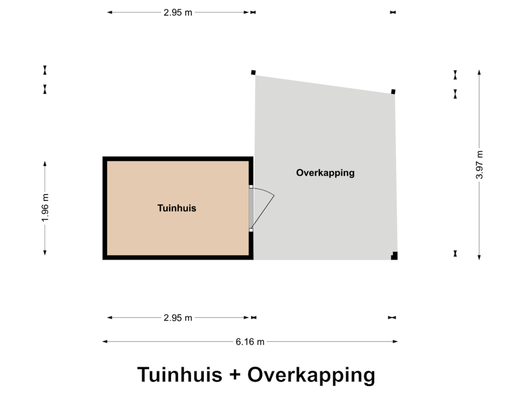 Bekijk plattegrond van Tuinhuis + Overkapping van Gebr. Douvenstraat 8