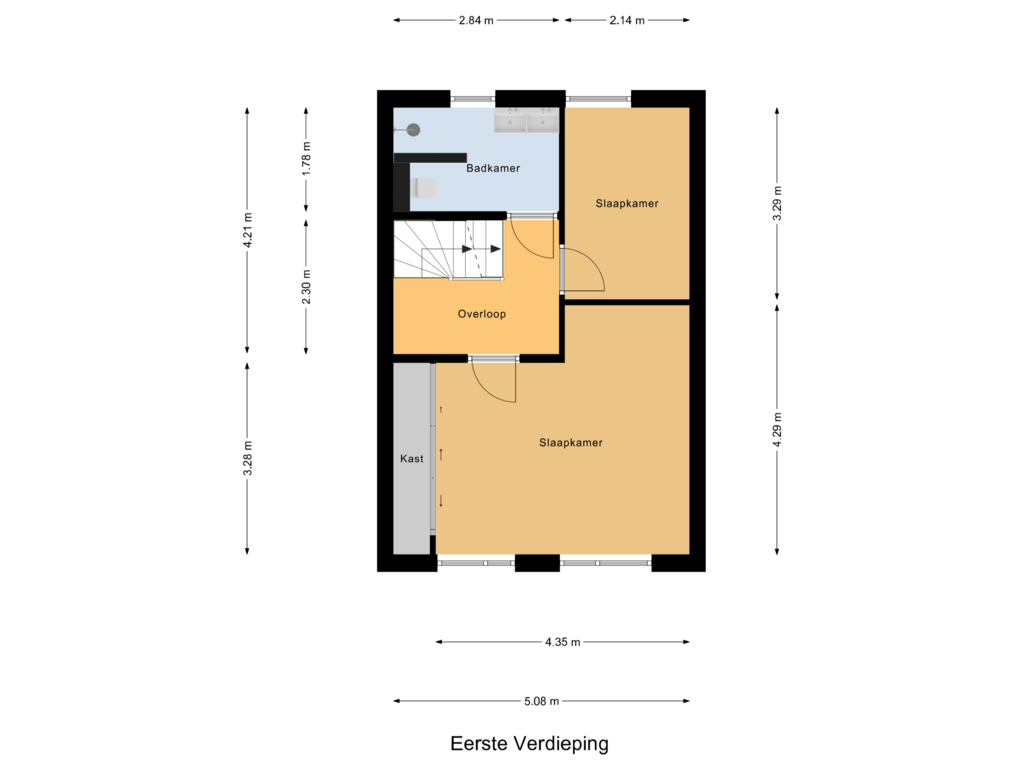 Bekijk plattegrond van Eerste Verdieping van Hakselaar 36