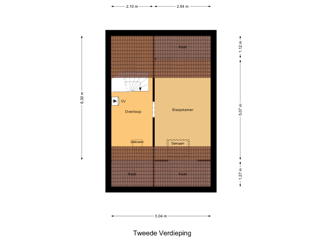 Bekijk plattegrond van Tweede Verdieping van Hakselaar 36