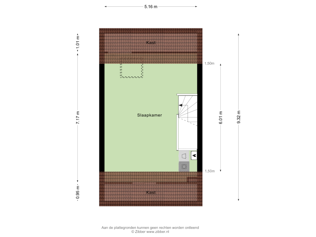 Bekijk plattegrond van Tweede Verdieping van Leembruggenstraat 56