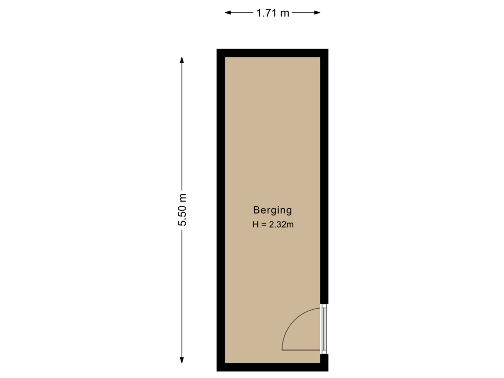 View floorplan of Berging of Hoofdstraat 69-E