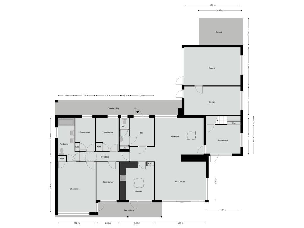 View floorplan of Begane grond of Rozendaalseheide 44