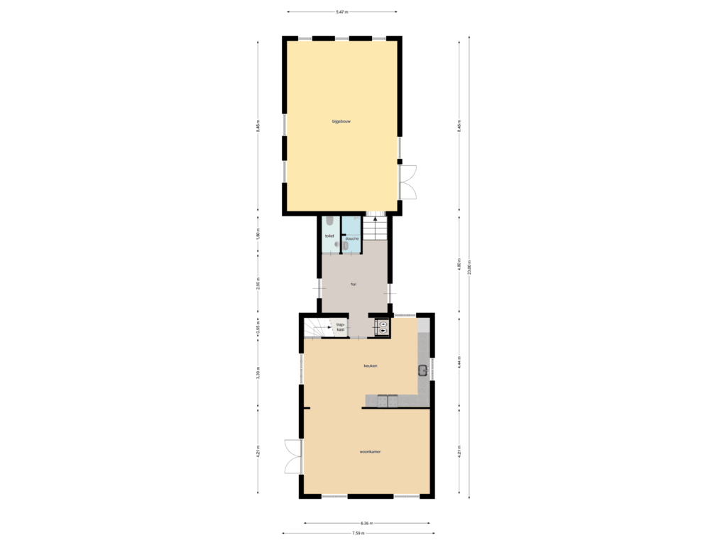 View floorplan of First floor of Maasdijk 63