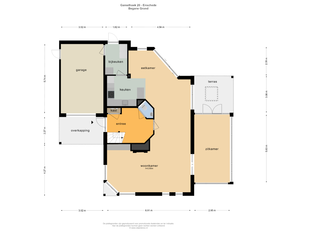 Bekijk plattegrond van BEGANE GROND van Gareelhoek 20