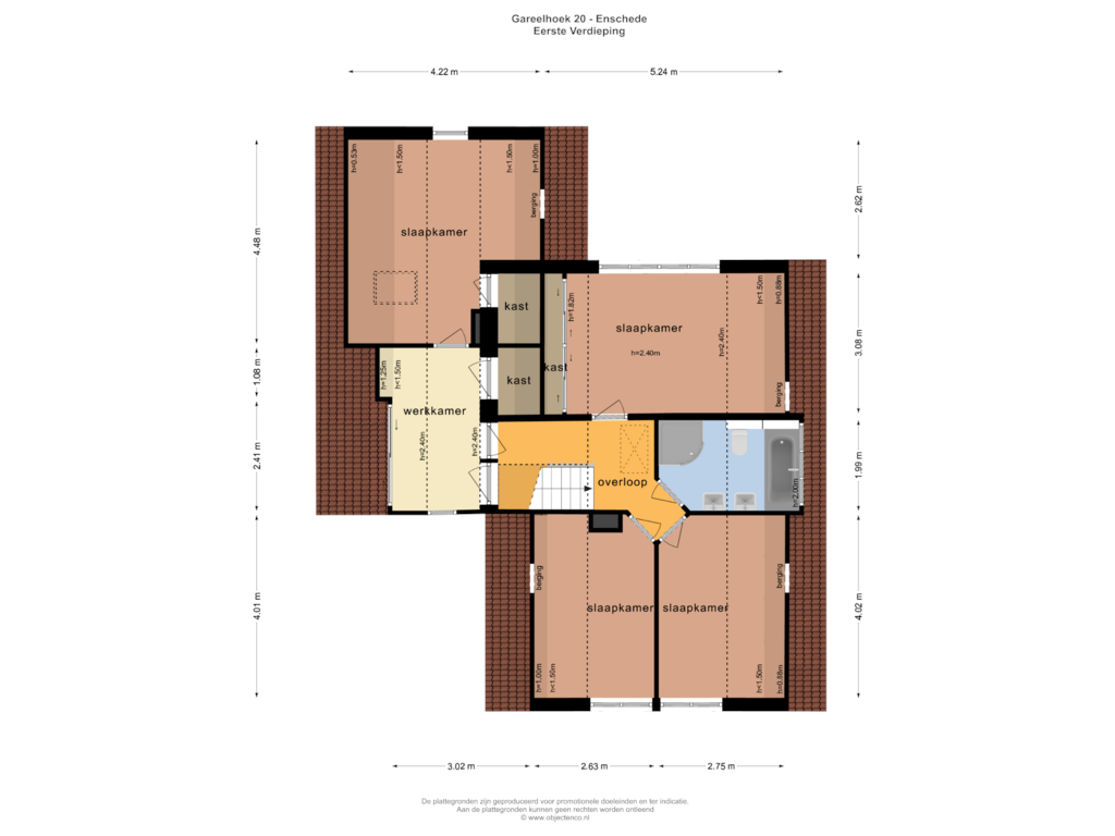 Bekijk plattegrond van EERSTE VERDIEPING van Gareelhoek 20