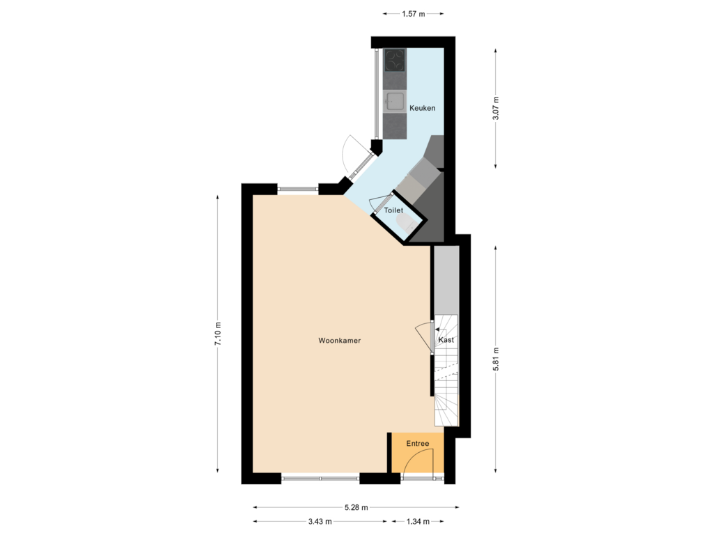 Bekijk plattegrond van Begane grond van Sint Josephstraat 11