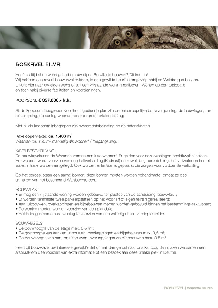 Photo 2 of Bouwkavel Silva - Bosrijk Wonen in Warande