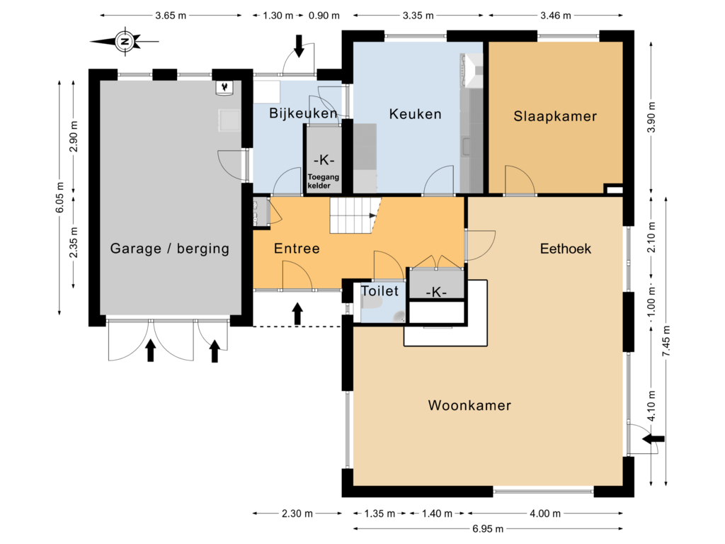 View floorplan of Begane grond of Koarteloane 47-A