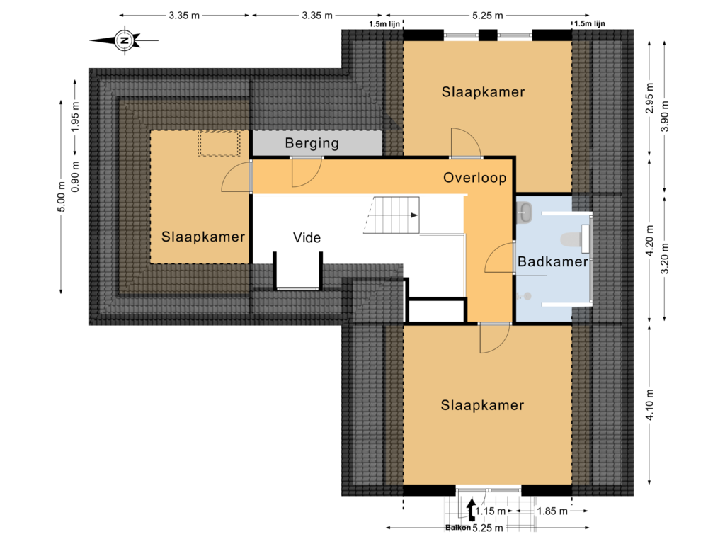 View floorplan of 1e Verdieping of Koarteloane 47-A