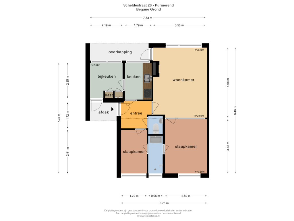 View floorplan of BEGANE GROND of Scheldestraat 20