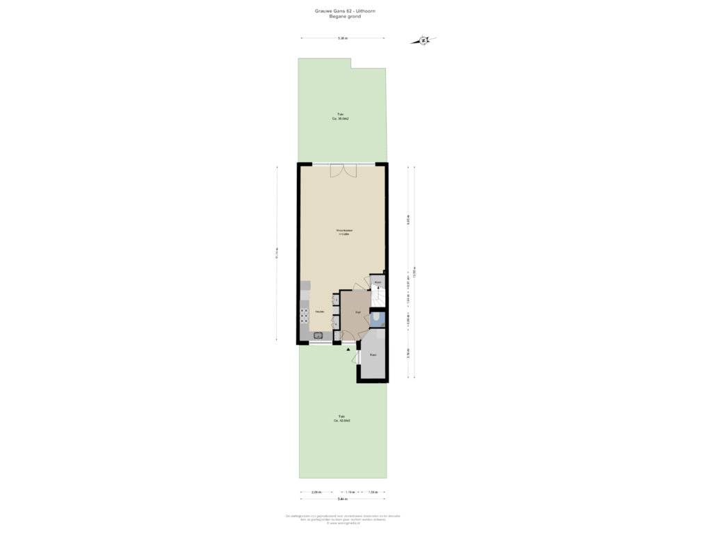 Bekijk plattegrond van Perceeltekening van Grauwe Gans 62