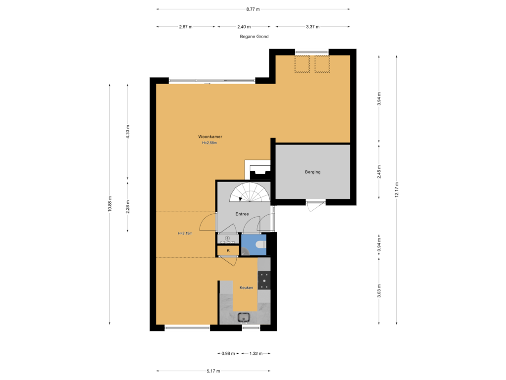 Bekijk plattegrond van Begane Grond van Saffier 78