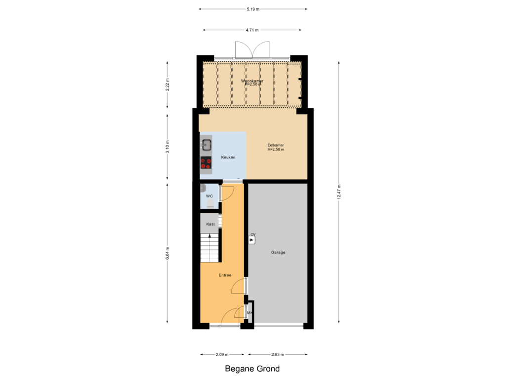 View floorplan of Begane Grond of Groenlandstraat 10