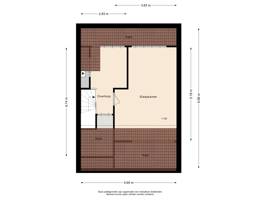 Bekijk plattegrond van Tweede verdieping van Sloppenbrugge 7