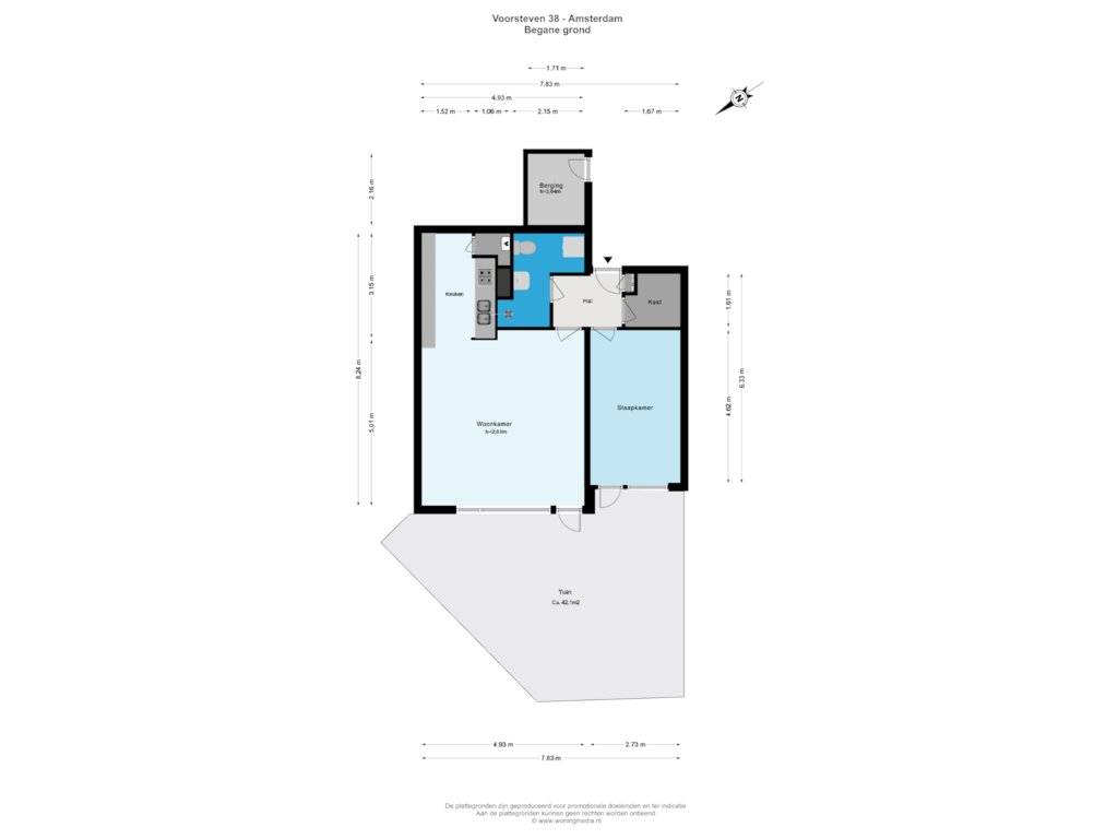 View floorplan of Begane grond of Voorsteven 38