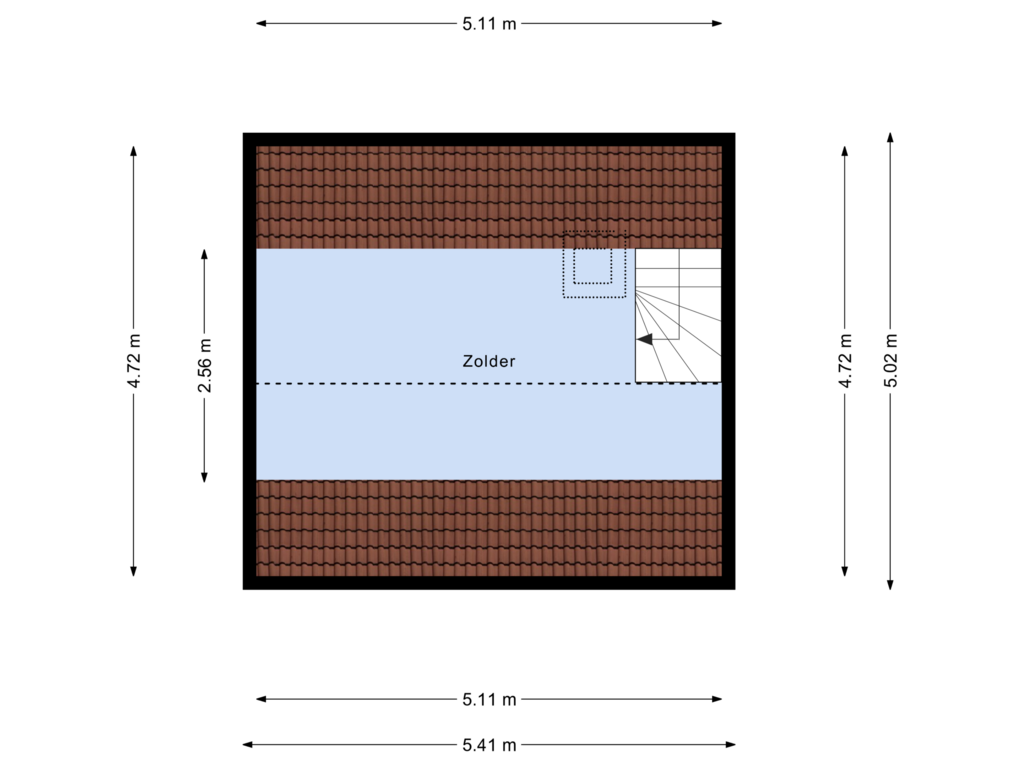 View floorplan of 2e verdieping of Simon Vestdijkstraat 11