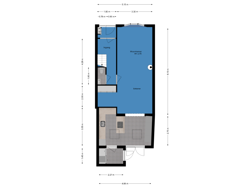 Bekijk plattegrond van Begane grond van Zwarteweg 14