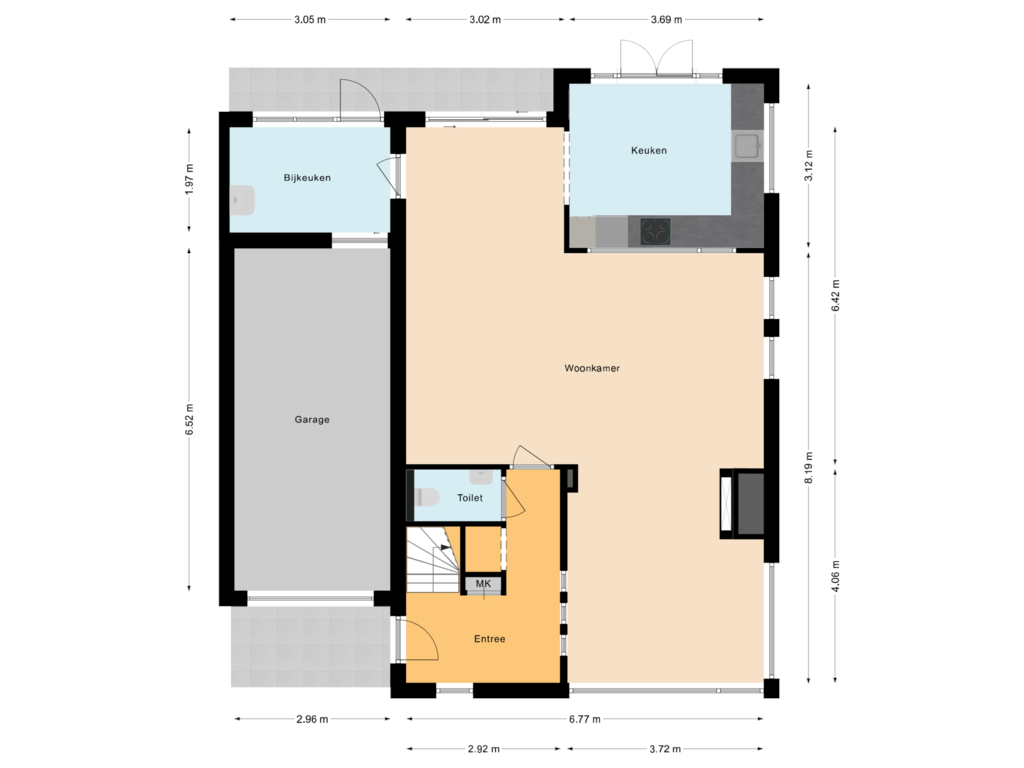 Bekijk plattegrond van Begane grond van Statenlaan 141