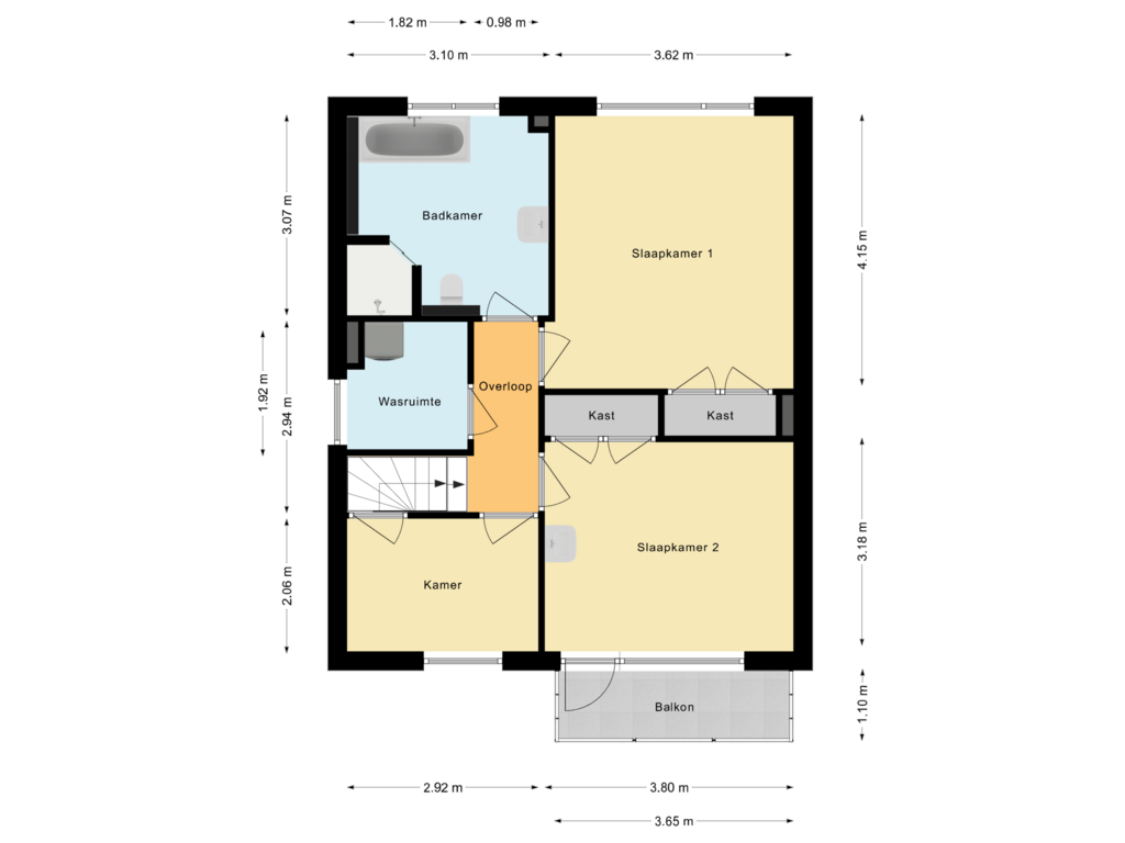 Bekijk plattegrond van Eerste verdieping van Statenlaan 141