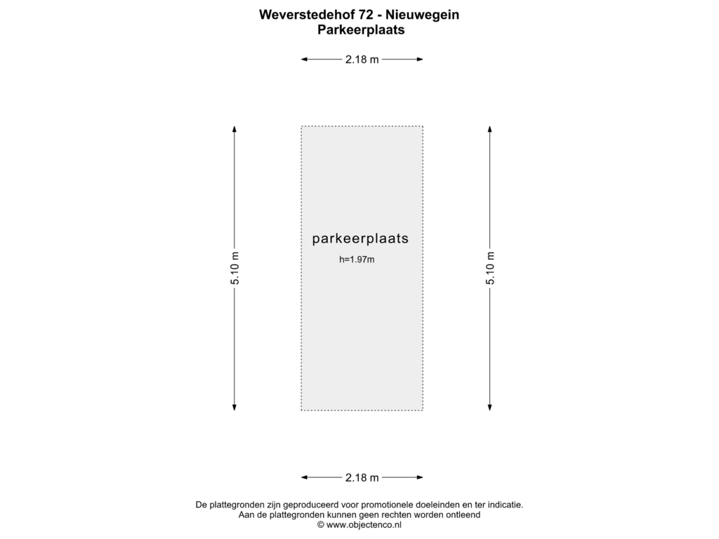 Bekijk plattegrond van PARKEERPLAATS van Weverstedehof 72