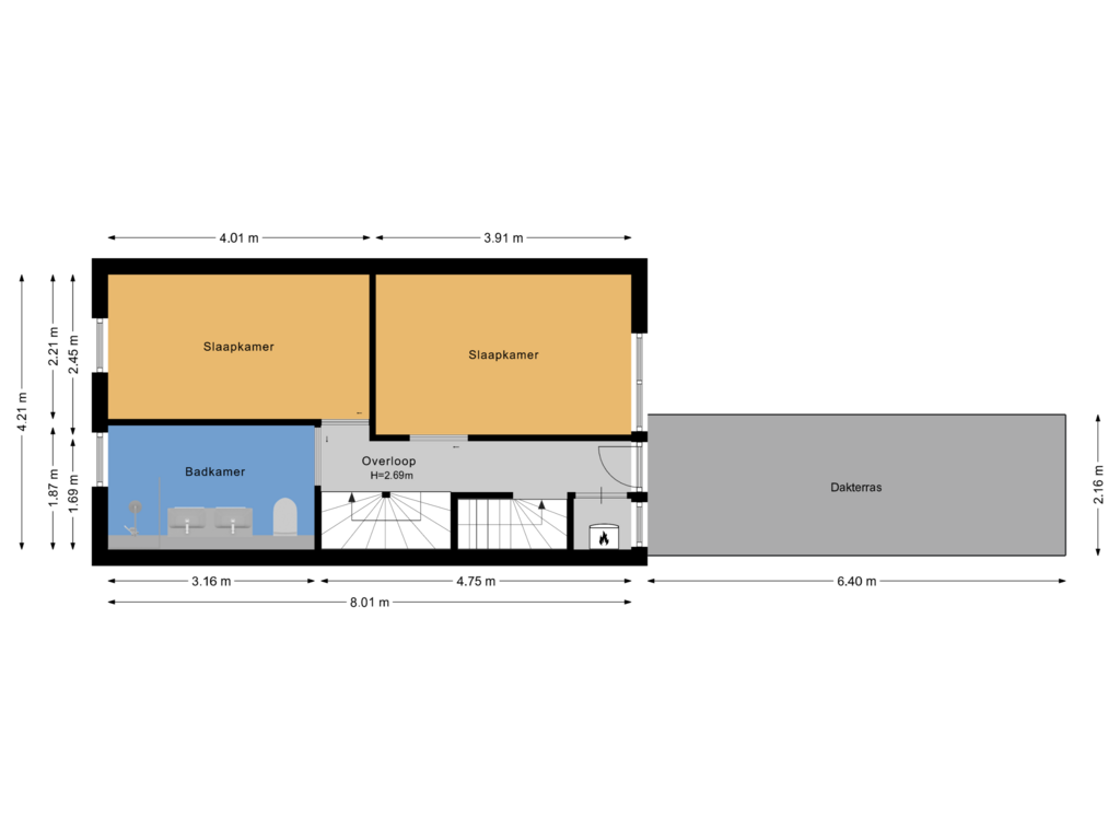 View floorplan of 1E VERDIEPING of Cremerstraat 104