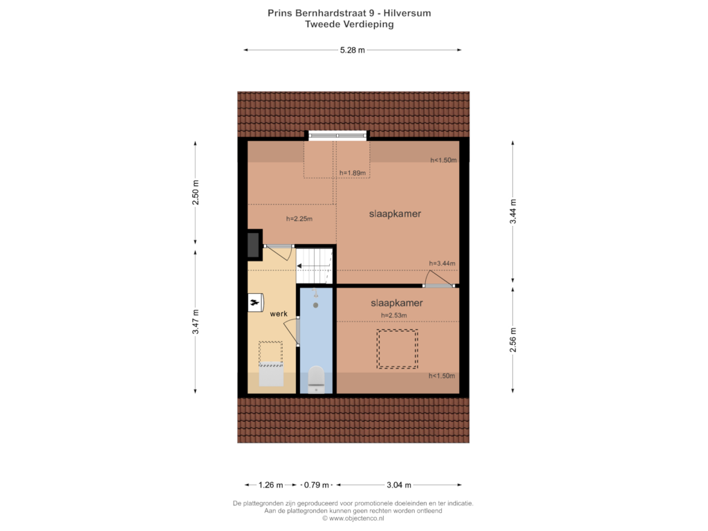 Bekijk plattegrond van TWEEDE VERDIEPING van Prins Bernhardstraat 9