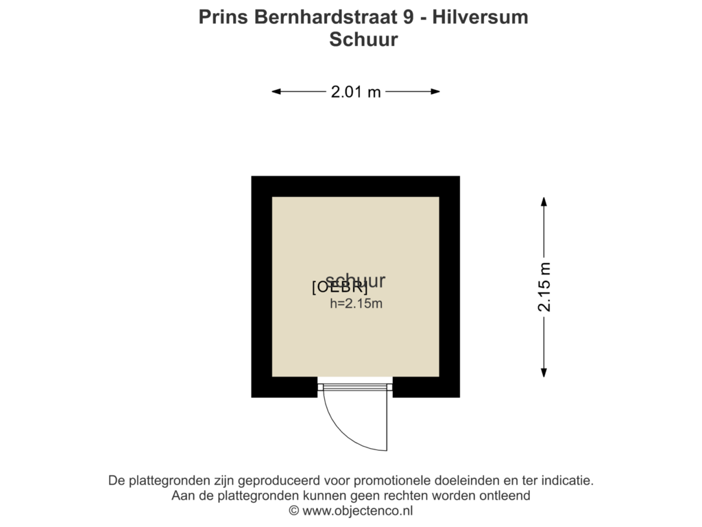 Bekijk plattegrond van SCHUUR van Prins Bernhardstraat 9