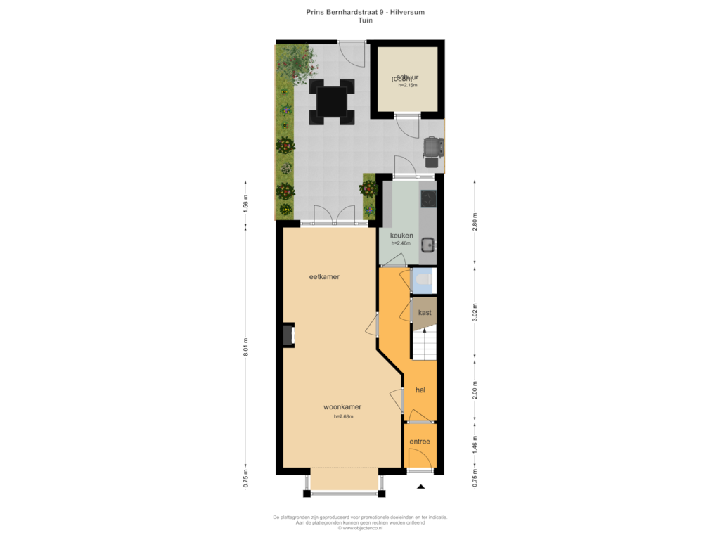 Bekijk plattegrond van TUIN van Prins Bernhardstraat 9