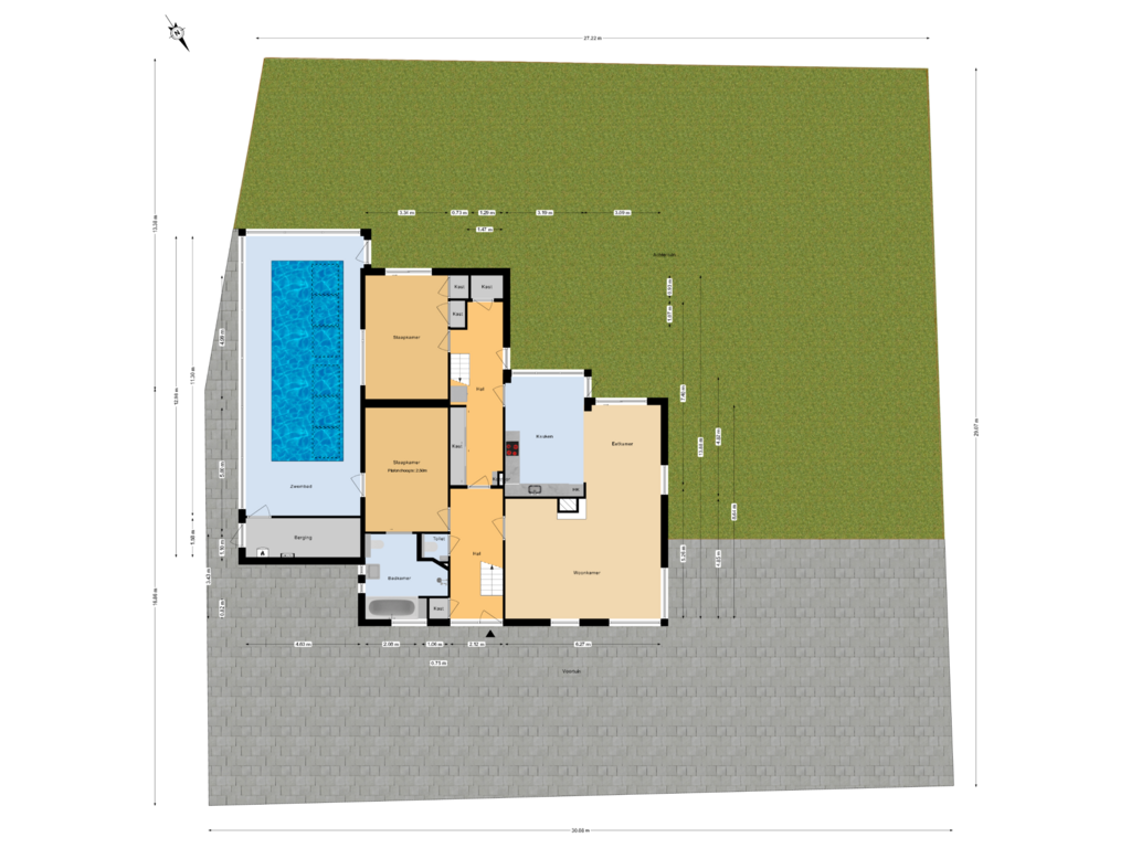 View floorplan of Begane grond tuin of Naaldwijkseweg 191-A