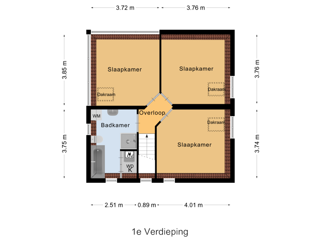 Bekijk plattegrond van 1e Verdieping van Sparrendreef 12-201