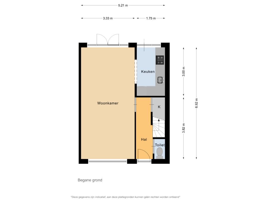 View floorplan of Begane grond of Lindenstraat 27