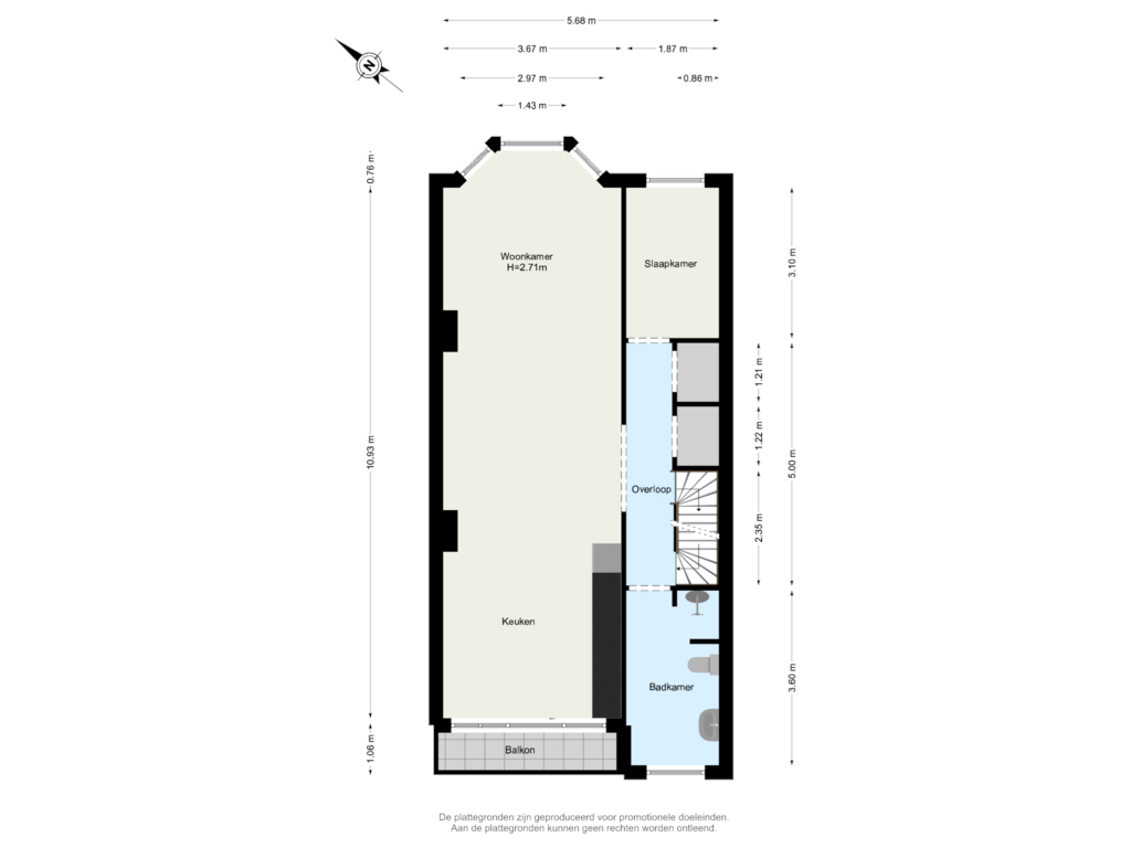 View floorplan of Verdieping 2 of West-Varkenoordseweg 355-B