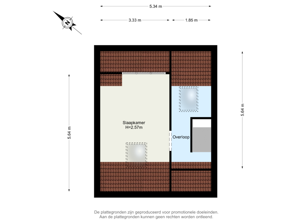 View floorplan of Verdieping 4 of West-Varkenoordseweg 355-B