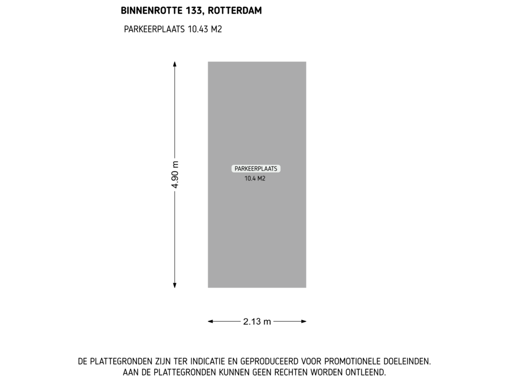 Bekijk plattegrond van parkeerplaats van Binnenrotte 133