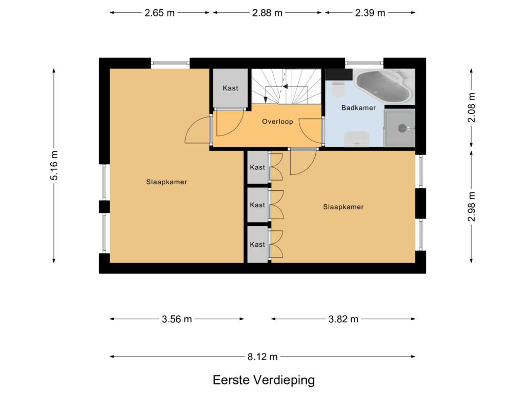 View floorplan of Eerste Verdieping of Herman de Ruijterweg 8