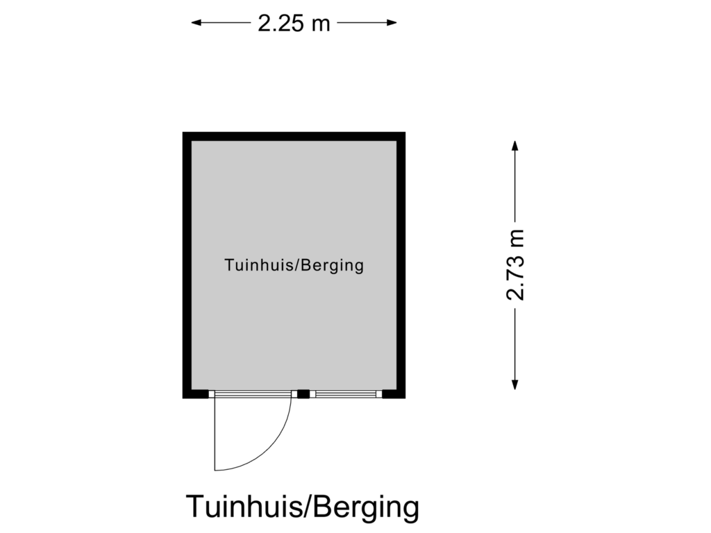 View floorplan of Tuinhuis/Berging of Herman de Ruijterweg 8