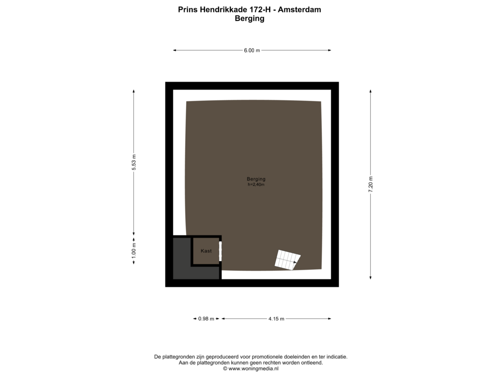 Bekijk plattegrond van Berging van Prins Hendrikkade 172-H