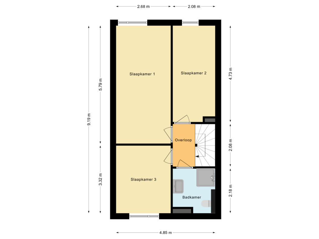 Bekijk plattegrond van Eerste Verdieping van Wega 41