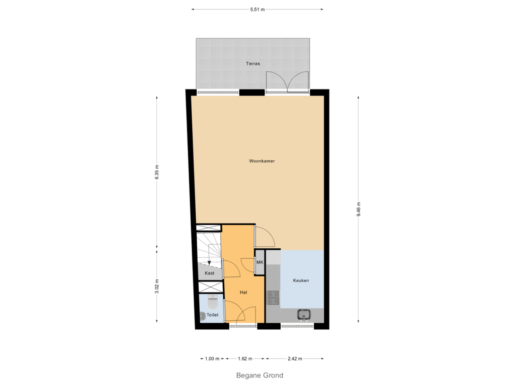 Bekijk plattegrond van Begane Grond van Dikkertje Dap 52