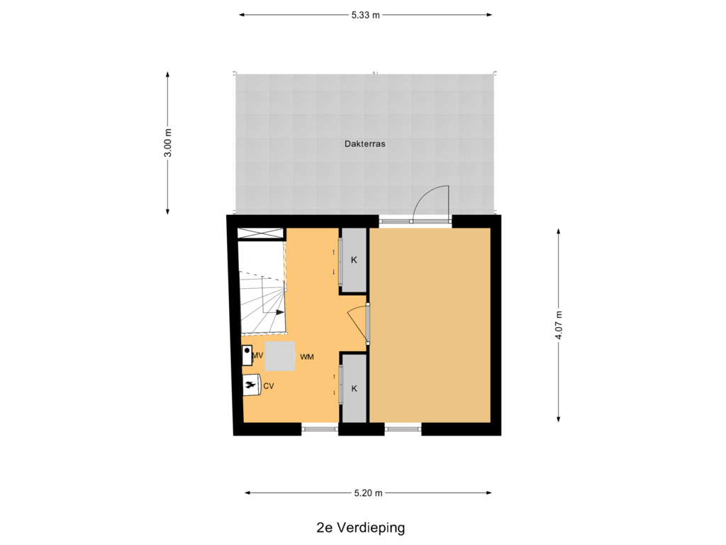 Bekijk plattegrond van 2e Verdieping van Dikkertje Dap 52