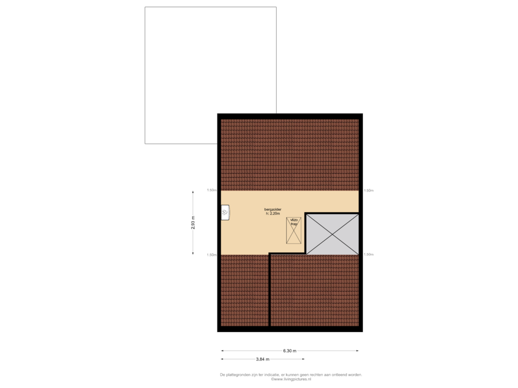 Bekijk plattegrond van zolder van Verlaatstraat 16