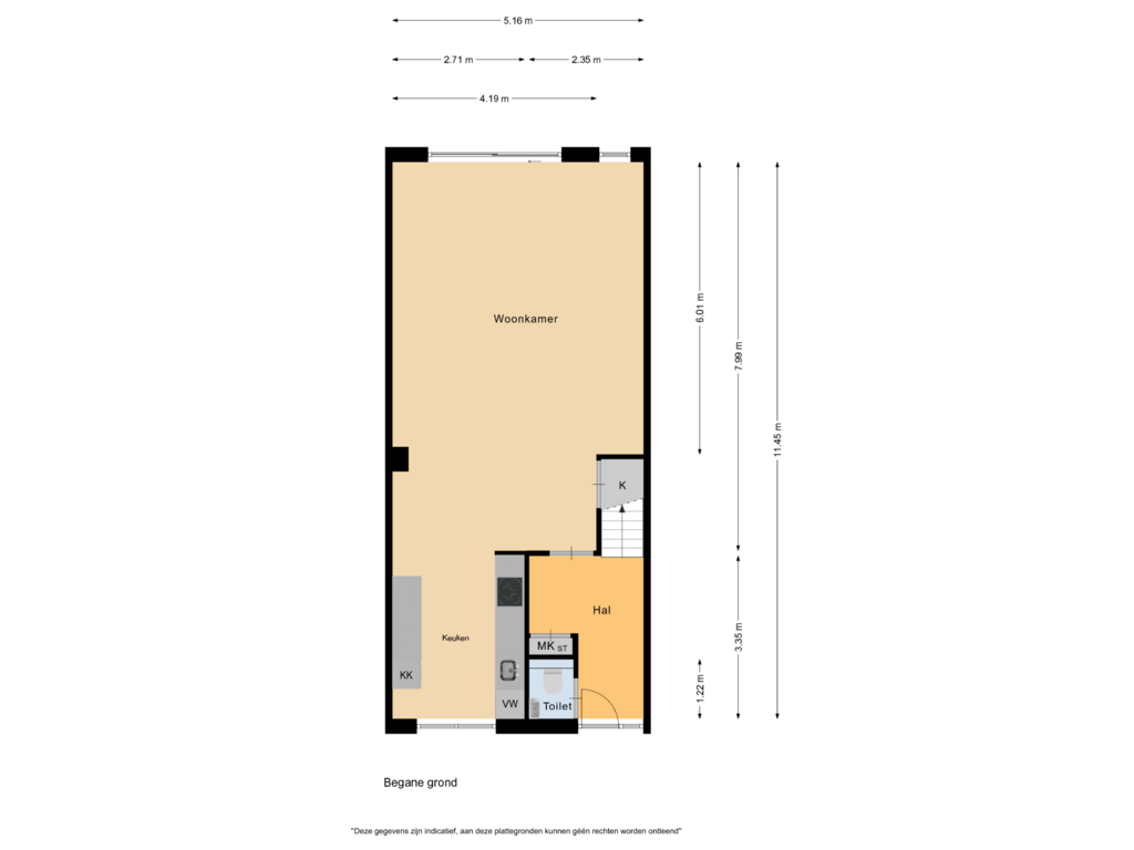 View floorplan of Begane grond of Rode Ring 184