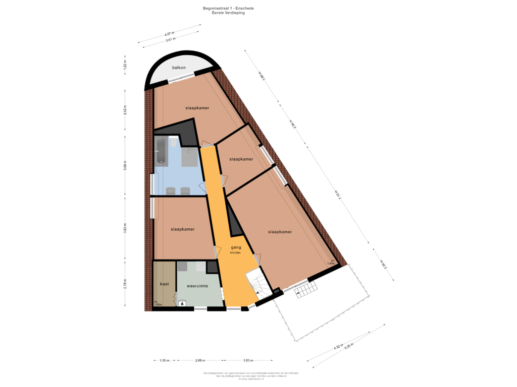 Bekijk plattegrond van Eerste Verdieping van Begoniastraat 1