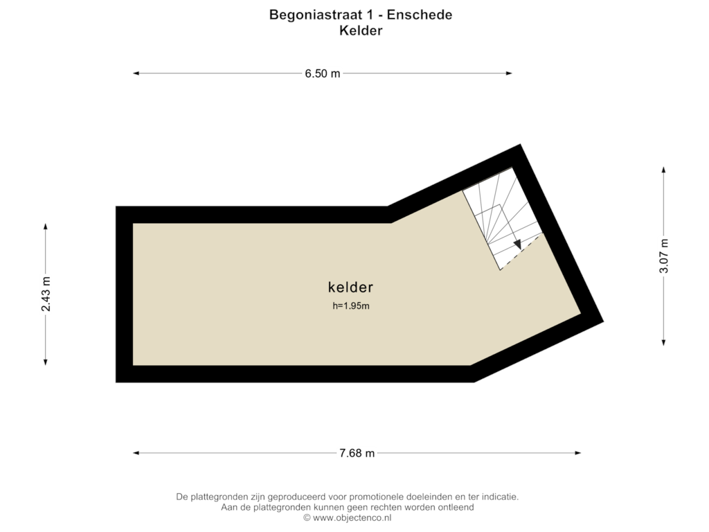 Bekijk plattegrond van Kelder van Begoniastraat 1