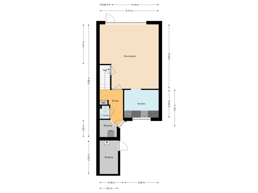 Bekijk plattegrond van Begane grond van Kaarnheugte 19