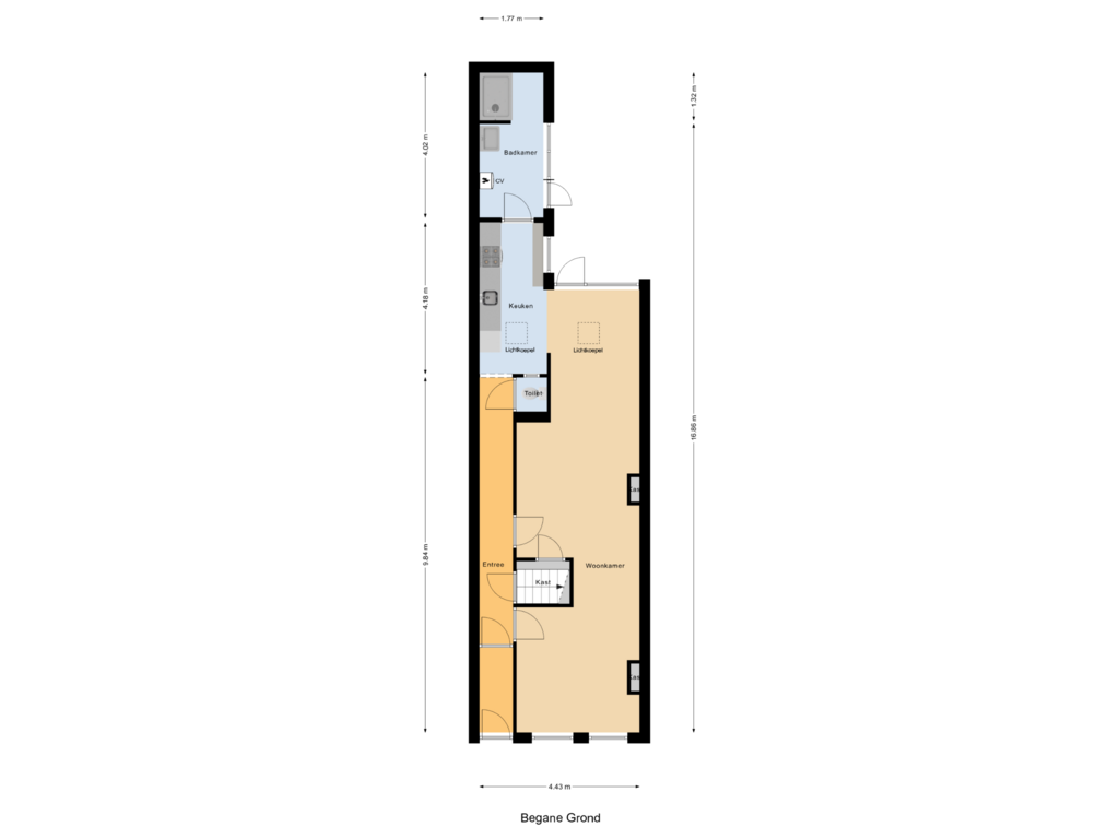 Bekijk plattegrond van Begane Grond van Oostsingel 93