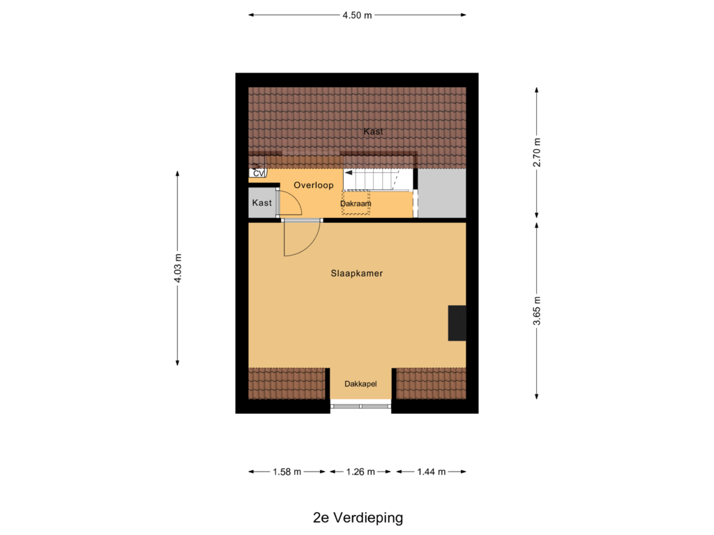 Bekijk plattegrond van 2e Verdieping van Oostsingel 93