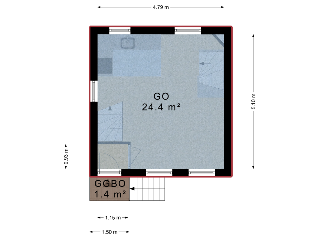 View floorplan of Begane grond of Oude Draaipad 3